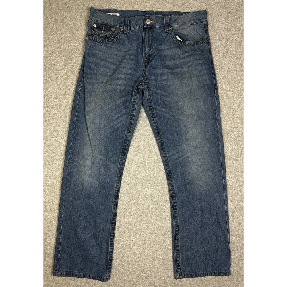 True Religion Ricky Jeans Mens 40 Straight Leg Made USA Originals Classic Denim